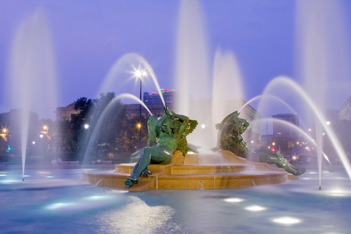 The iconic Logan Circle at night. (Enzo Figueres/Getty Images)