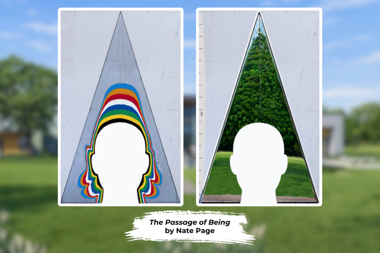 An artist's rendering of two sculptures.