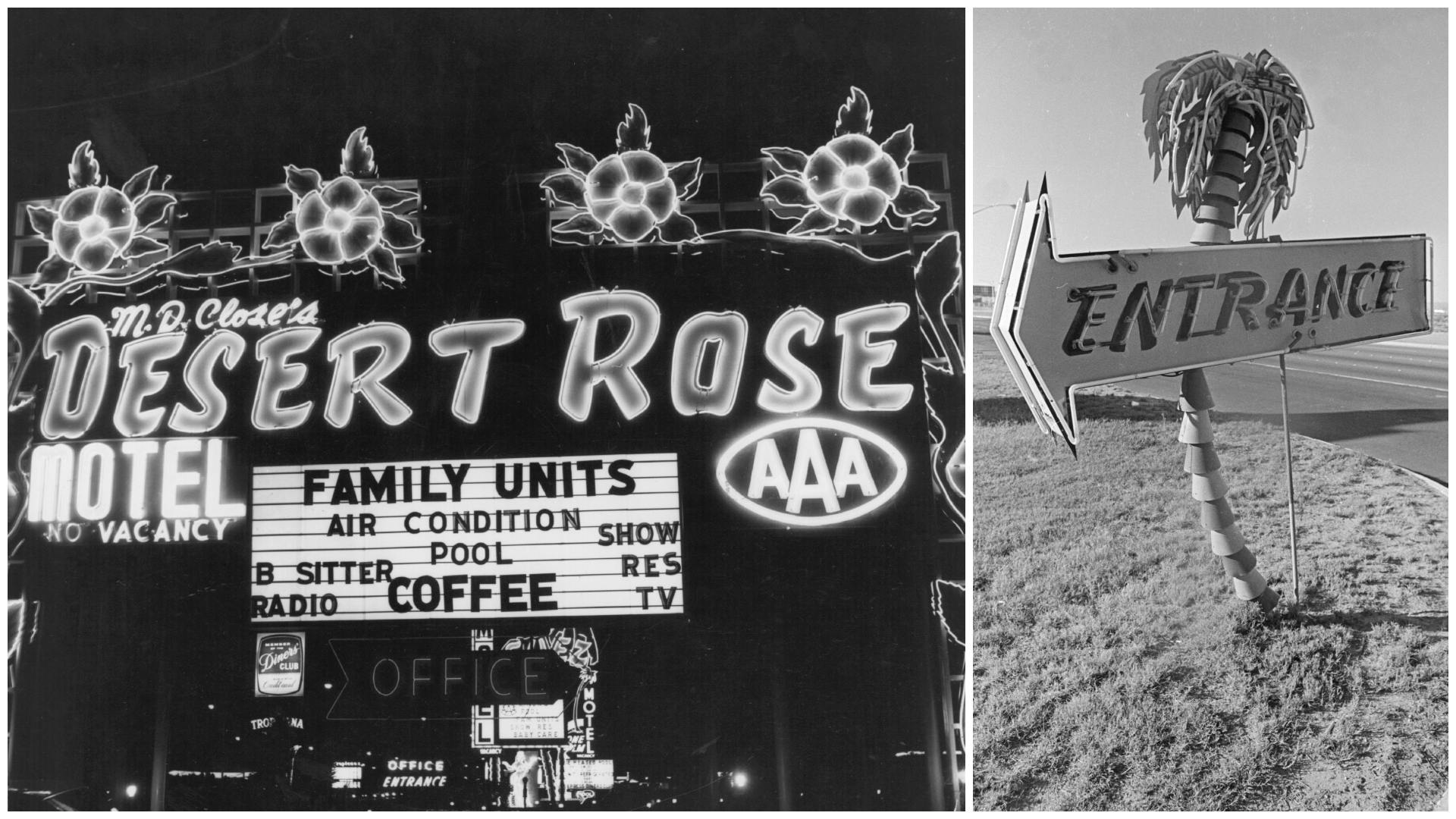 Vintage photos of the Desert Rose and Lone Palm motels. 