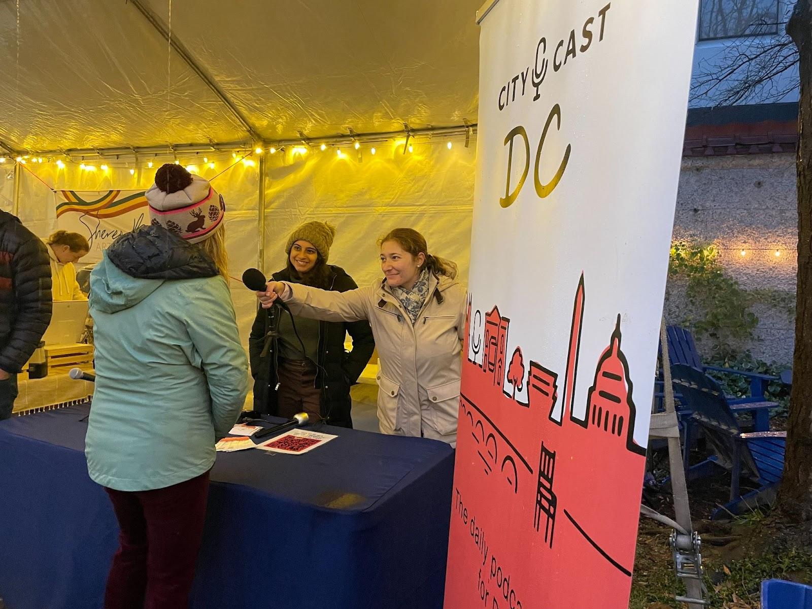 Our producers recording your comments at the Heurich House Christmas Markt.