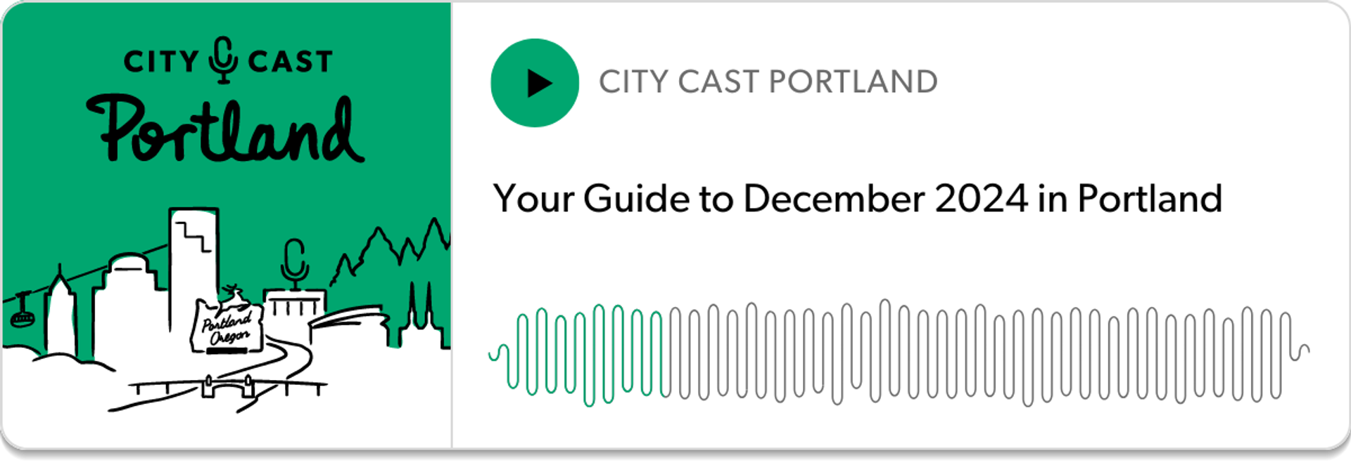 Podcast player: "Your Guide to December 2024 in Portland"