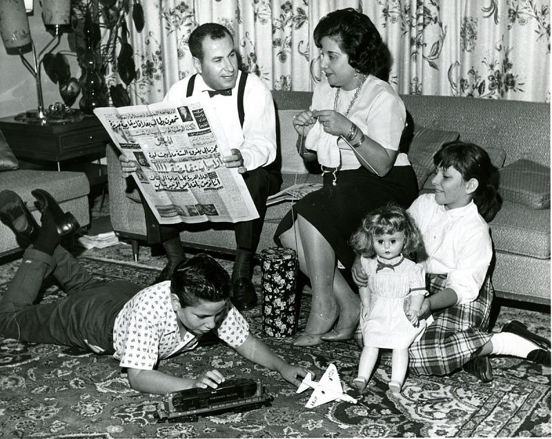 Members of the Kadaj family in their living room in the 1950s.