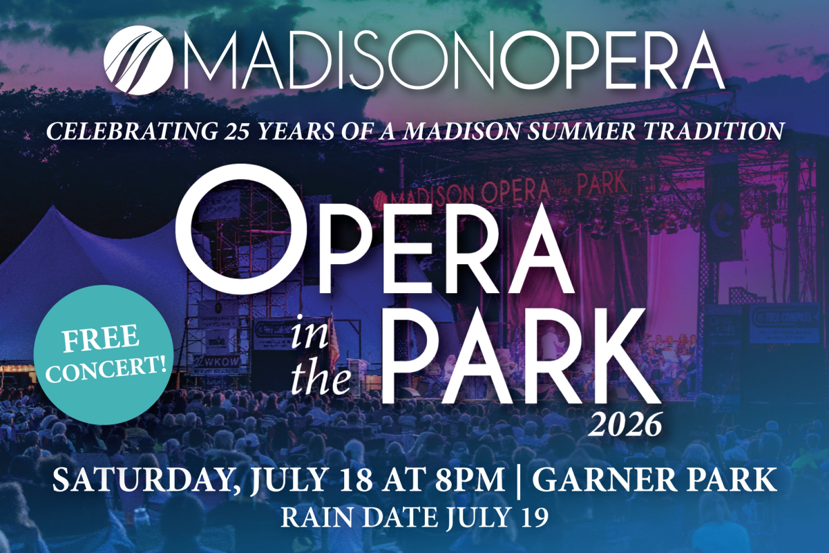 Display ad for Opera in the Park 2026; Saturday July 18 at 8 PM