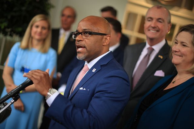 Denver mayor Michael Hancock speaks at a press conference