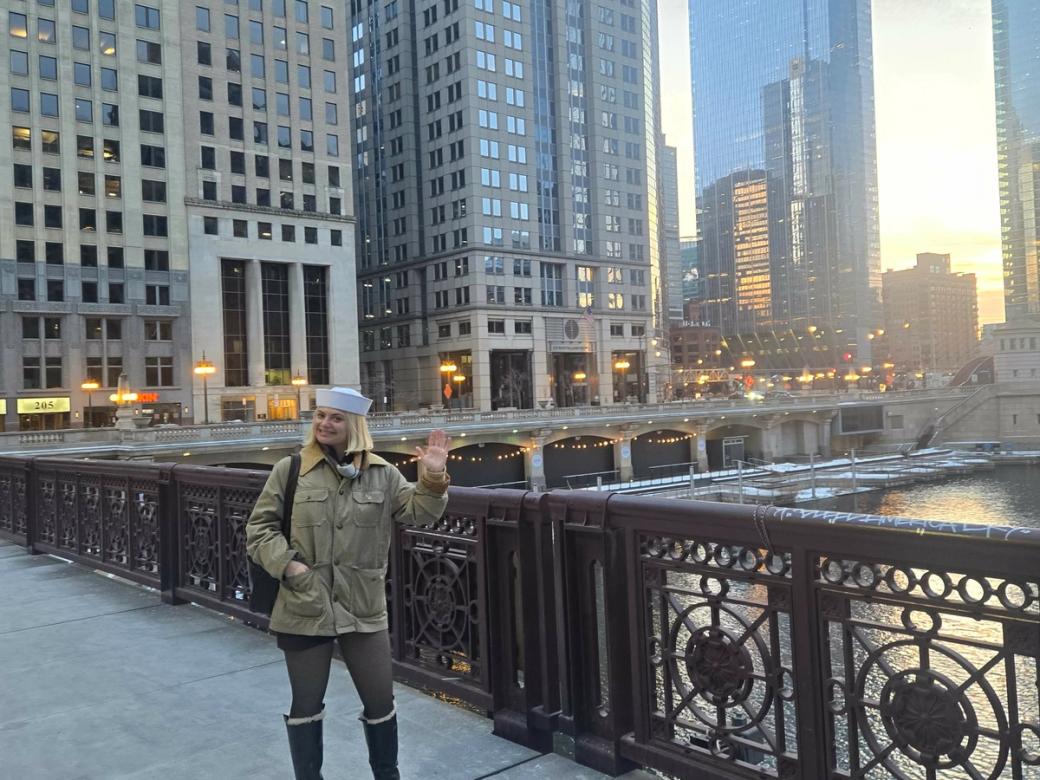Cori on bridge downtown