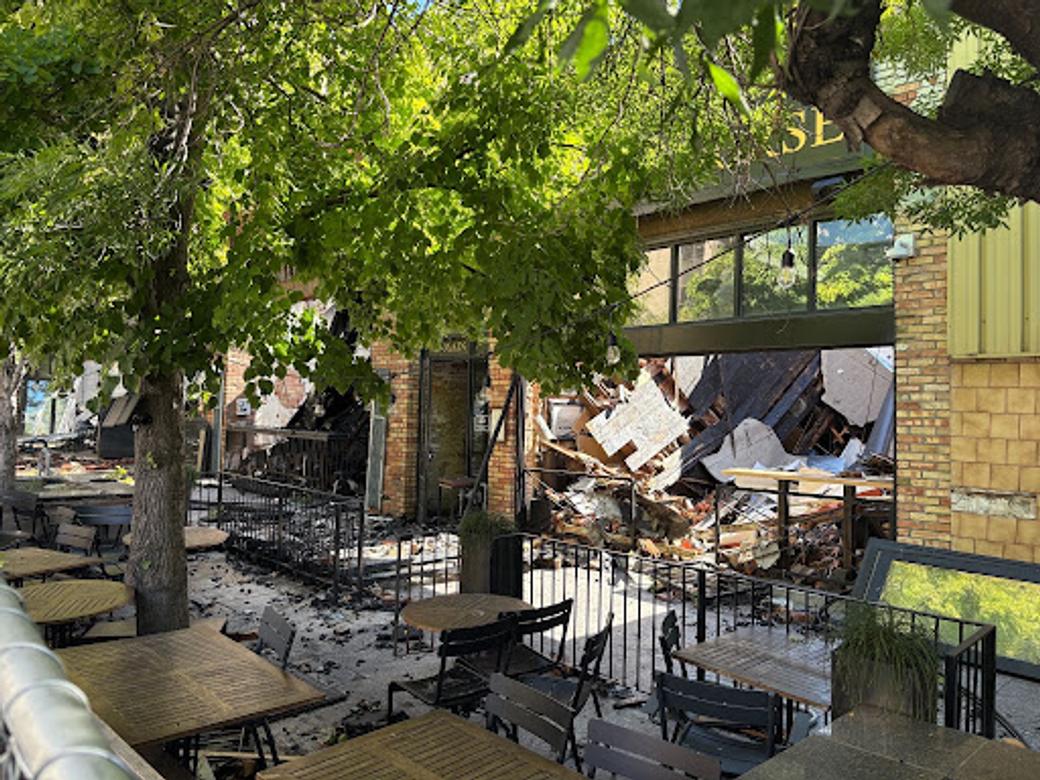 White Horse building destroyed from fire on Main Street in Salt Lake City. 