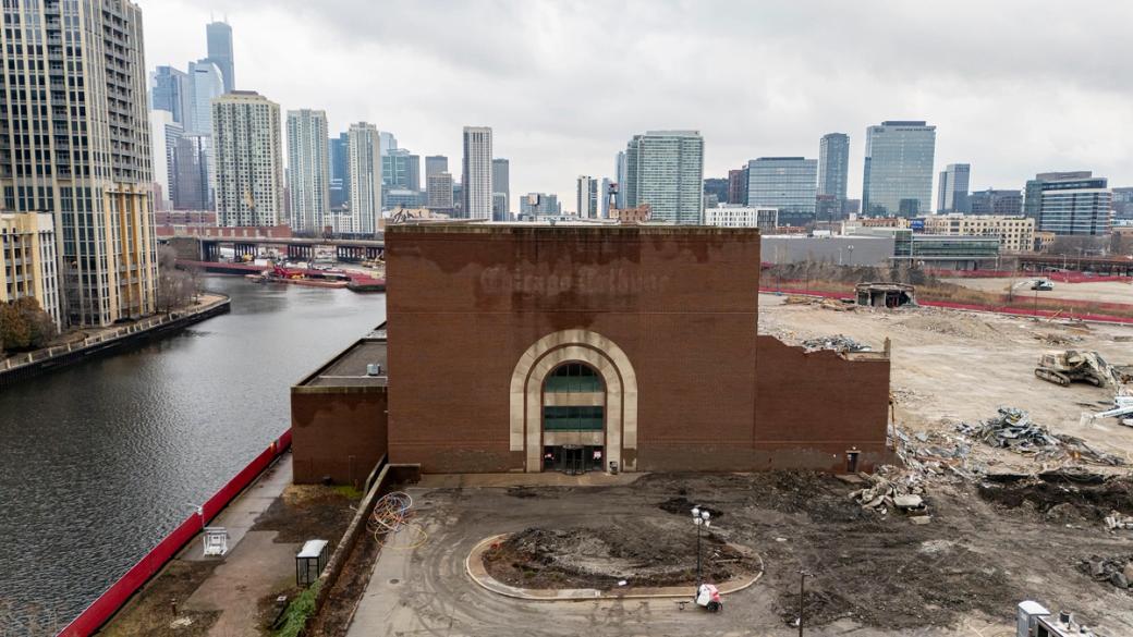 The former Chicago Tribune Freedom Center, site of the future Bally’s casino. 