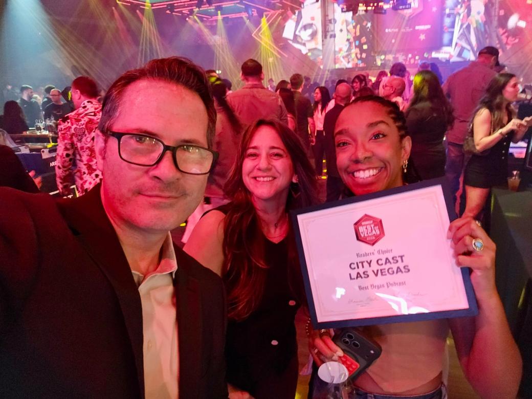 The City Cast team inside a nightclub. 