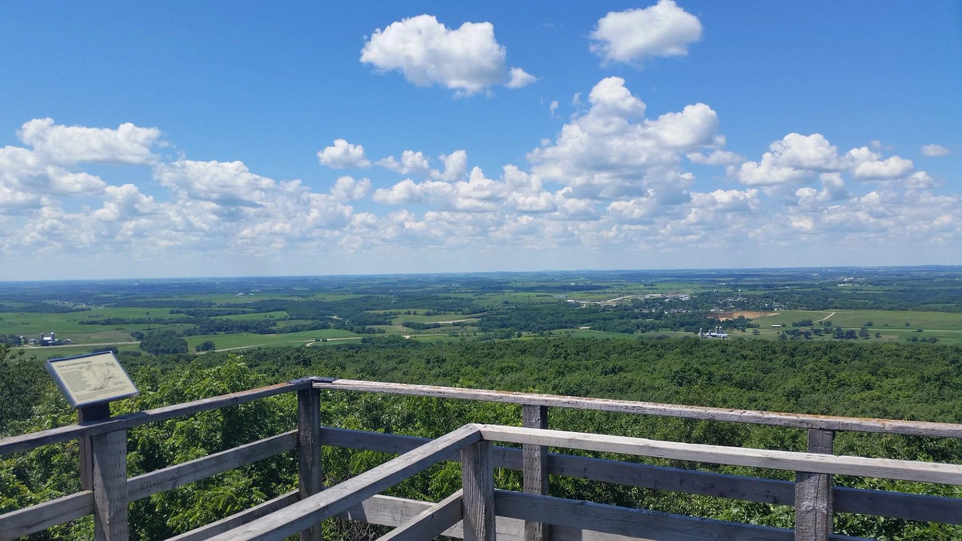 The view from Observation Tower at Blue Mound State Park