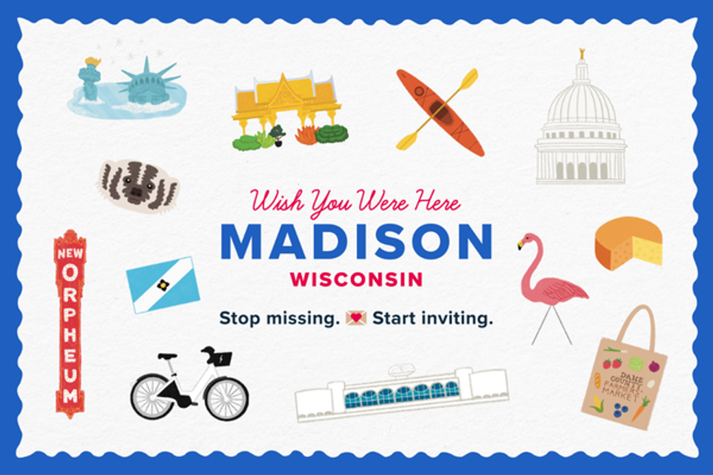Display ad for Wish You Were Here; Madison, Wisconsin