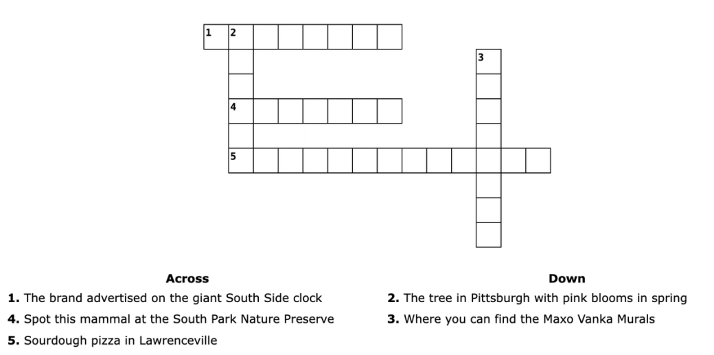 mini pittsburgh crossword