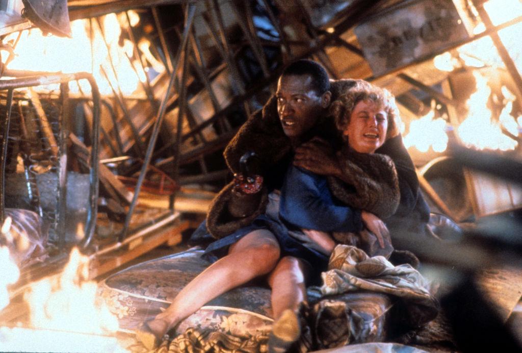 Tony Todd holds onto Virginia Madsen in a scene from the 1992 film “Candyman.”