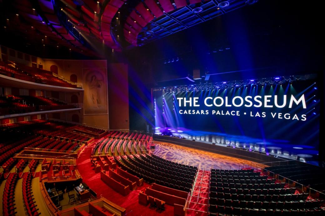 Inside the Colosseum theater at Caesars Palace. 