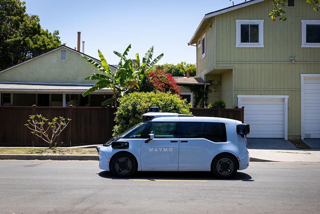 Waymo vehicle electric self-driving car in Denver