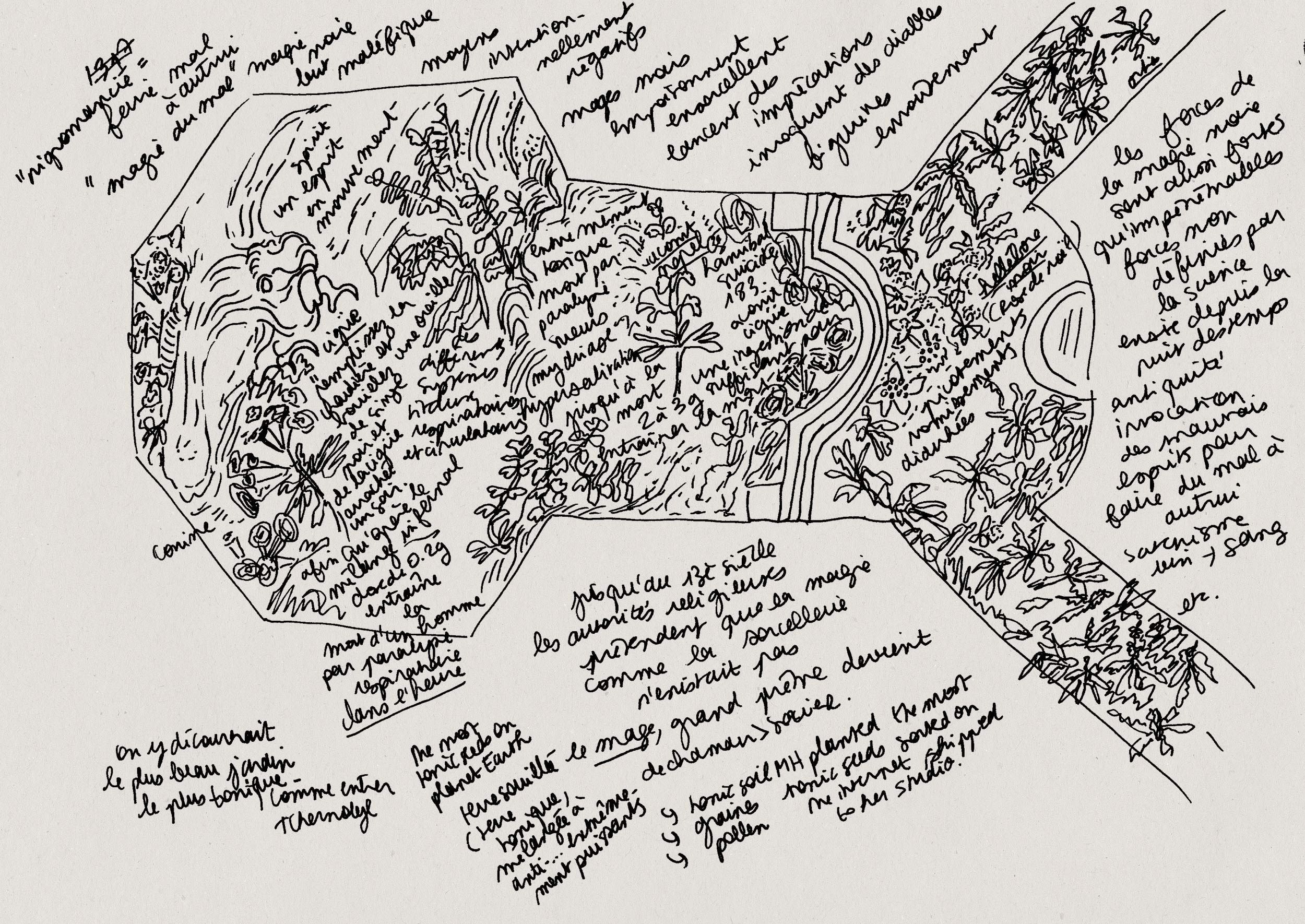 Preparatory sketches a toxic, poisonous garden