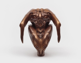 Marguerite Humeau, Two-Headed Venus, A 25-year-old pregnant female human and herself as a 90 year-old have ingested a tortoise's brain, 2018.