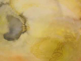 Marguerite Humeau, a circular piece of land as an access to the nets of spacetime I (the twist), 2024.