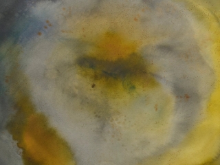 Marguerite Humeau, a circular piece of land as an access to the nets of spacetime IV (sandstorm), 2024.