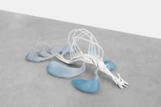 Marguerite Humeau, Waste I - 3, A respiratory tract mutating into industrial waste, 2019.