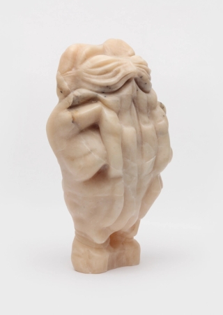 Marguerite Humeau, Venus of Hohle Fels, A 70-year-old female human has ingested a sloth's brain, 2018.