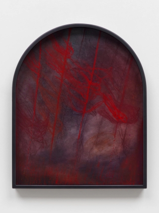 Marguerite Humeau, Dripkindle: the awakening sparked by root-tip droplets, each fall of moisture stirring bacteria, fungi, and minerals to life; the understanding that in darkness, the smallest pulse can rouse an entire system., 2025.