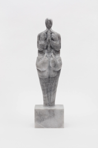 Marguerite Humeau, Black Spirit, A female human of an unknown age has ingested a Tasmanian devil's brain, 2018.