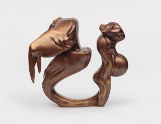 Marguerite Humeau, Two-Headed Venus, A 25-year-old pregnant female human and herself as a 90 year-old have ingested a tortoise's brain, 2018.