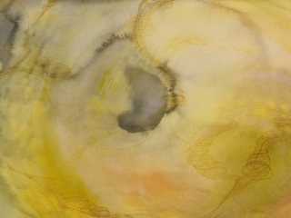 Marguerite Humeau, a circular piece of land as an access to the nets of spacetime I (the twist), 2024.