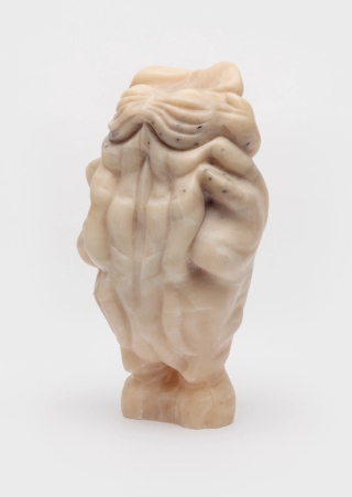 Marguerite Humeau, Venus of Hohle Fels, A 70-year-old female human has ingested a sloth's brain, 2018.