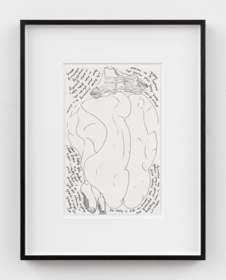Marguerite Humeau, Venus of Hohle Fels, A 70-year-old female human has ingested a sloth's brain, 2018.