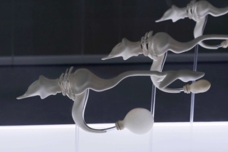 Marguerite Humeau, The Dead, The Dancers, and The Air, A shoal of fish performing a breathing ritual in an attempt to bring their dead back to life, 2022.