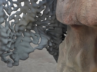 Stillenary (Guardian of the Emergence): the paradox of creating movement through perfect stillness. Monuments built by barely moving water, emphasising the power of the seemingly powerless, how the gentle forces, given time, carve chambers from solid rock., 2025 (detail)