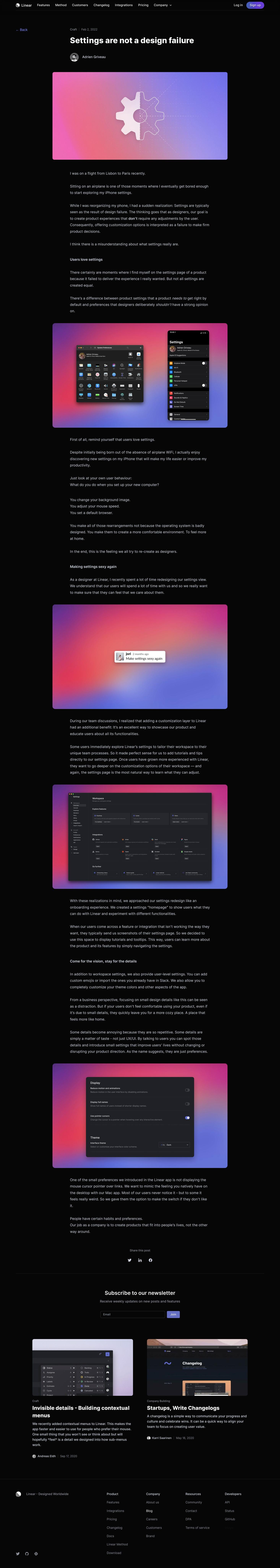 Linear App - Web Design Inspiration — Web3Inspiration