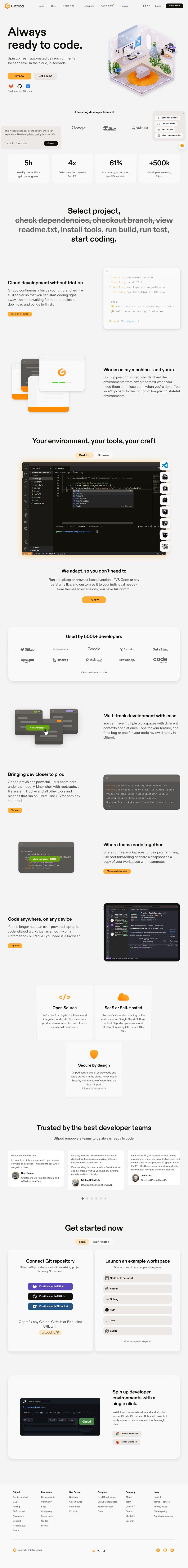 Gitpod - Web Design Inspiration — Web3Inspiration