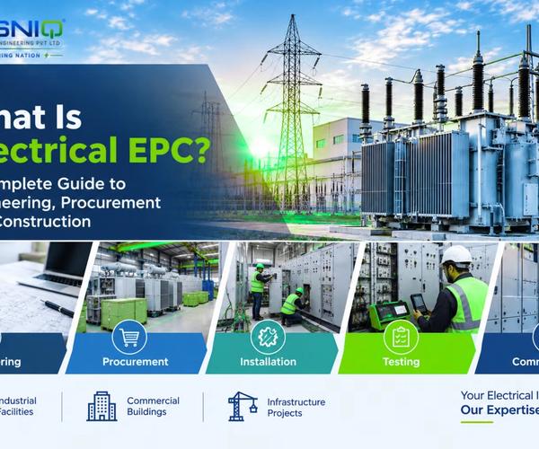Electrical EPC services by TesniQ Integrated Engineering Pvt. Ltd., including electrical engineering, equipment procurement, installation, testing and commissioning for industrial and commercial projects.