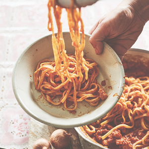 Curzul with sugo di scalogno