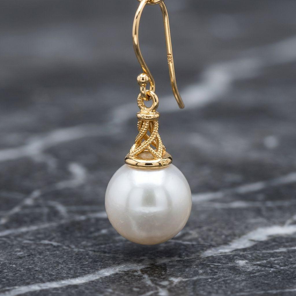 Pearl Drop Earrings - Image 2