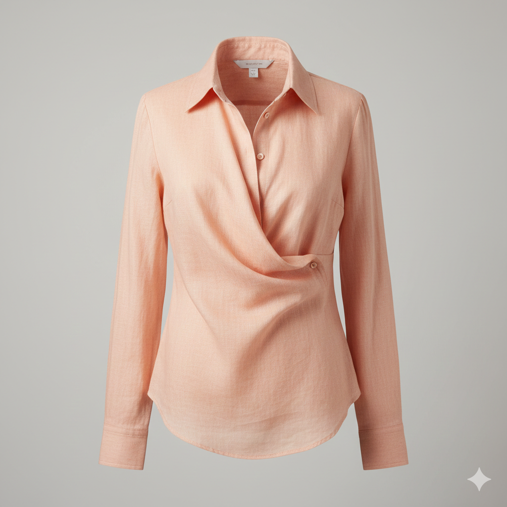 Sorrento Draped Linen Shirt