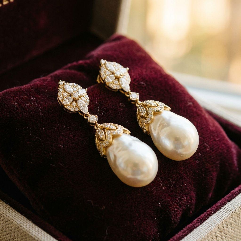Pearl Drop Earrings - Image 4