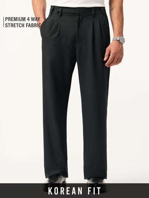 Korean Pants: Black Stripes