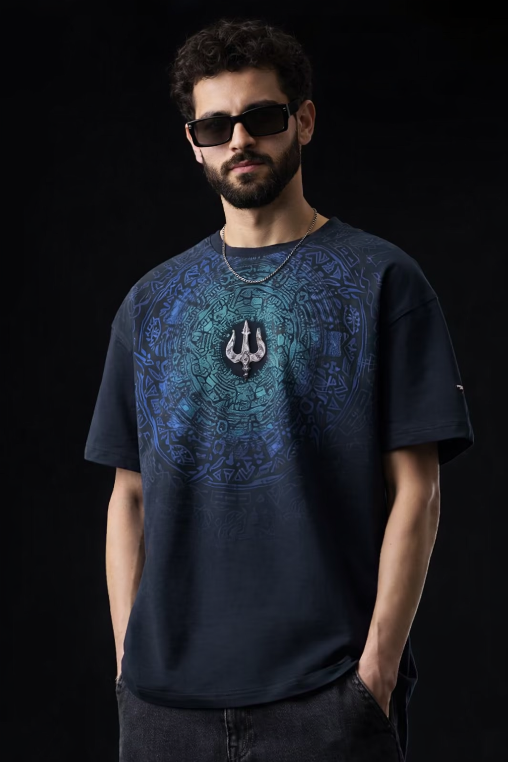 Neon Trishul Streetwear Tee