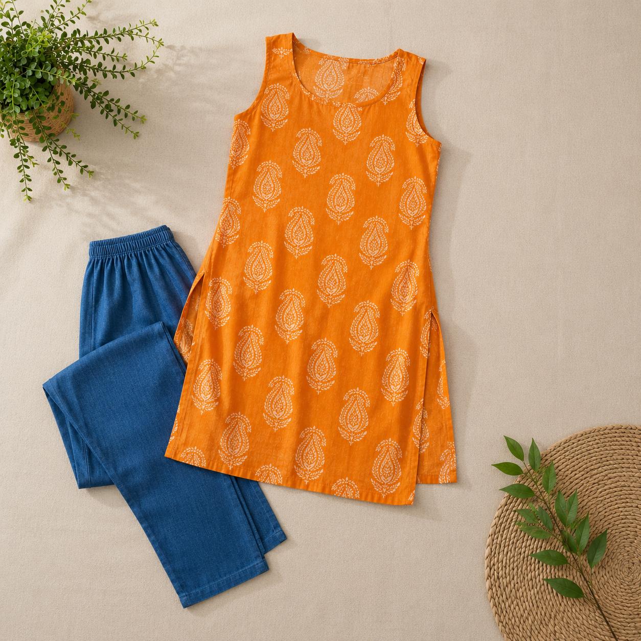 Orange Paisley Tunic - Image 2