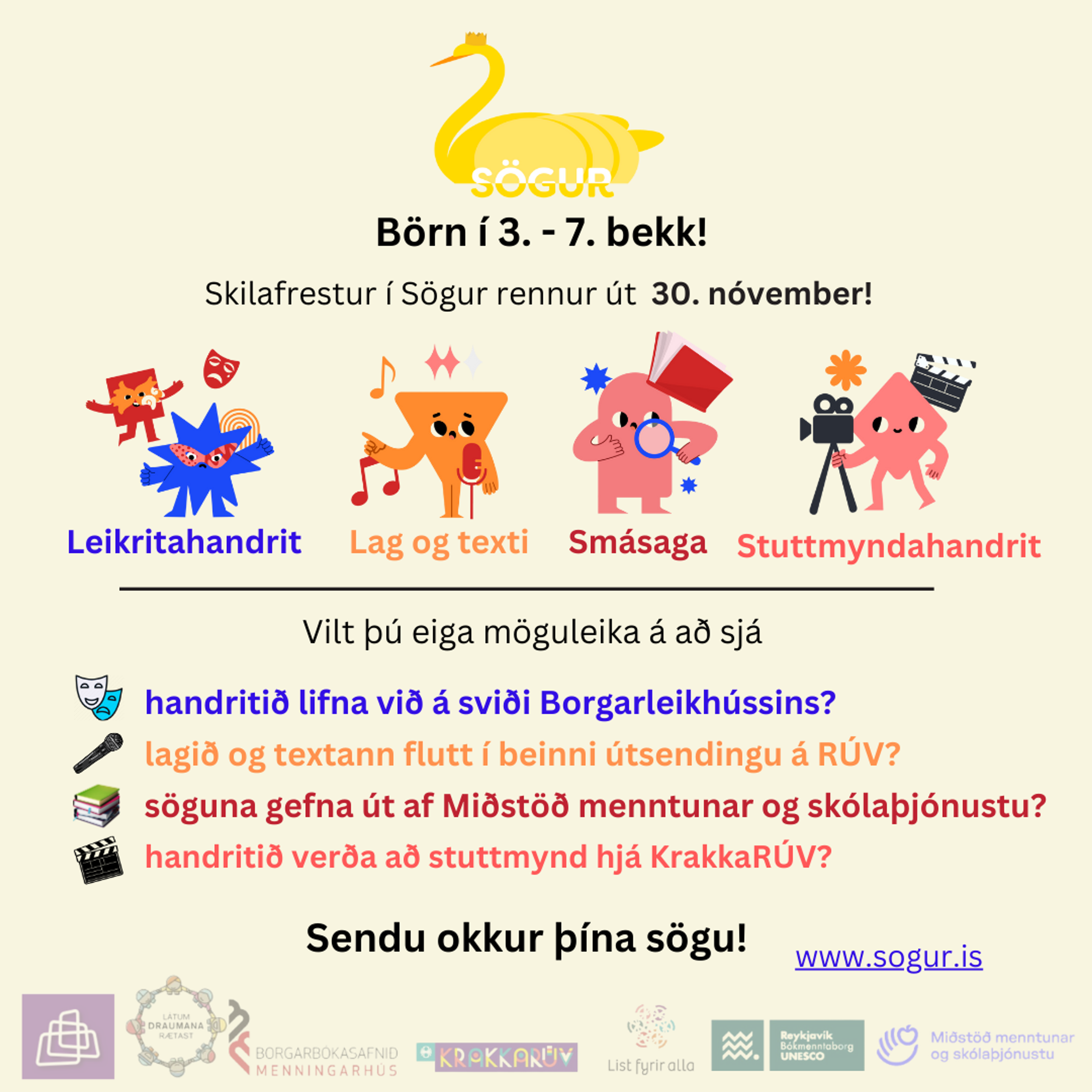 Skilafrestur í Sögu rennur út 30. nóvember 