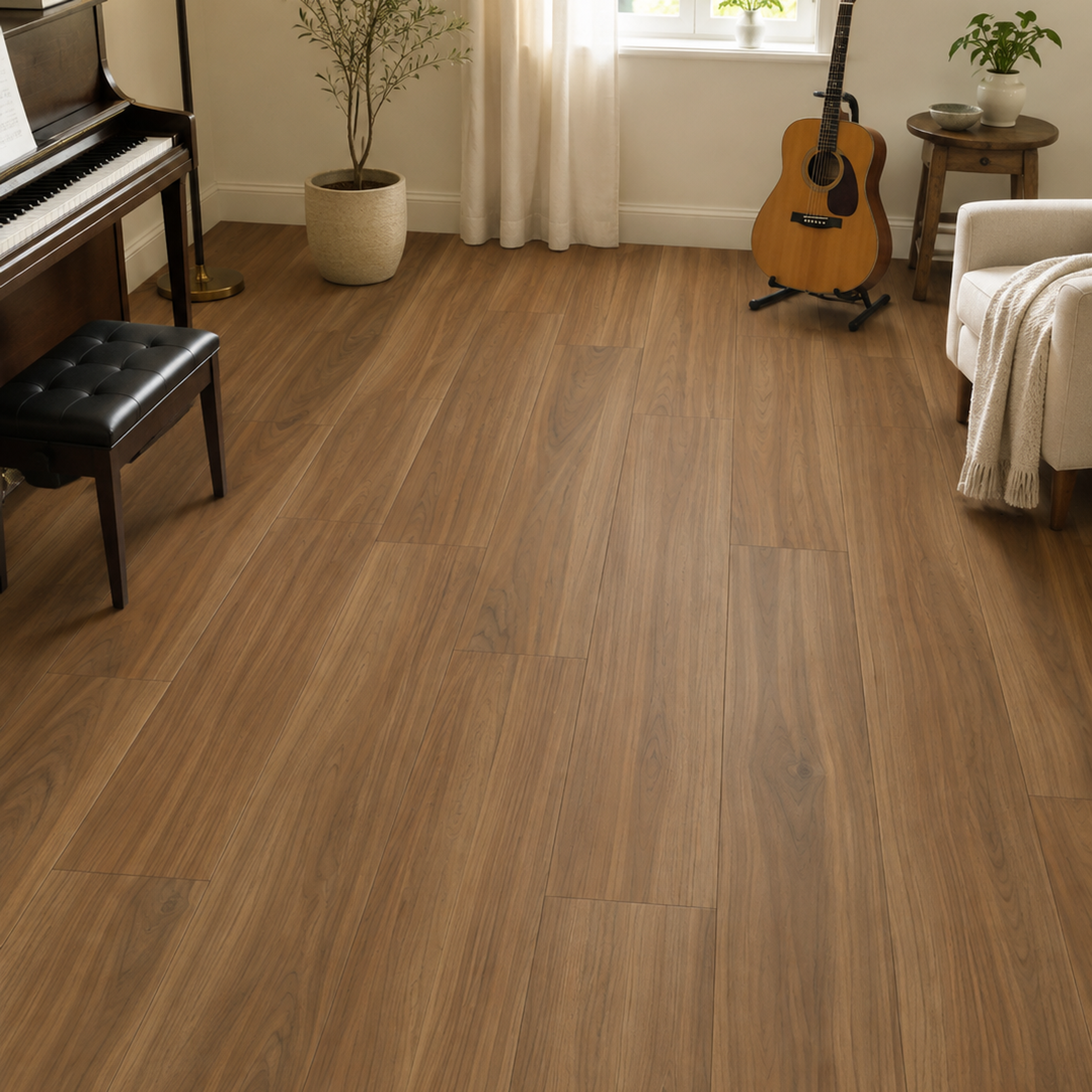 INTCO JSF50-BP004-WY318 Walnut Wood-Grain SPC Flooring, SPC, 1220x182x5mm (view 3)