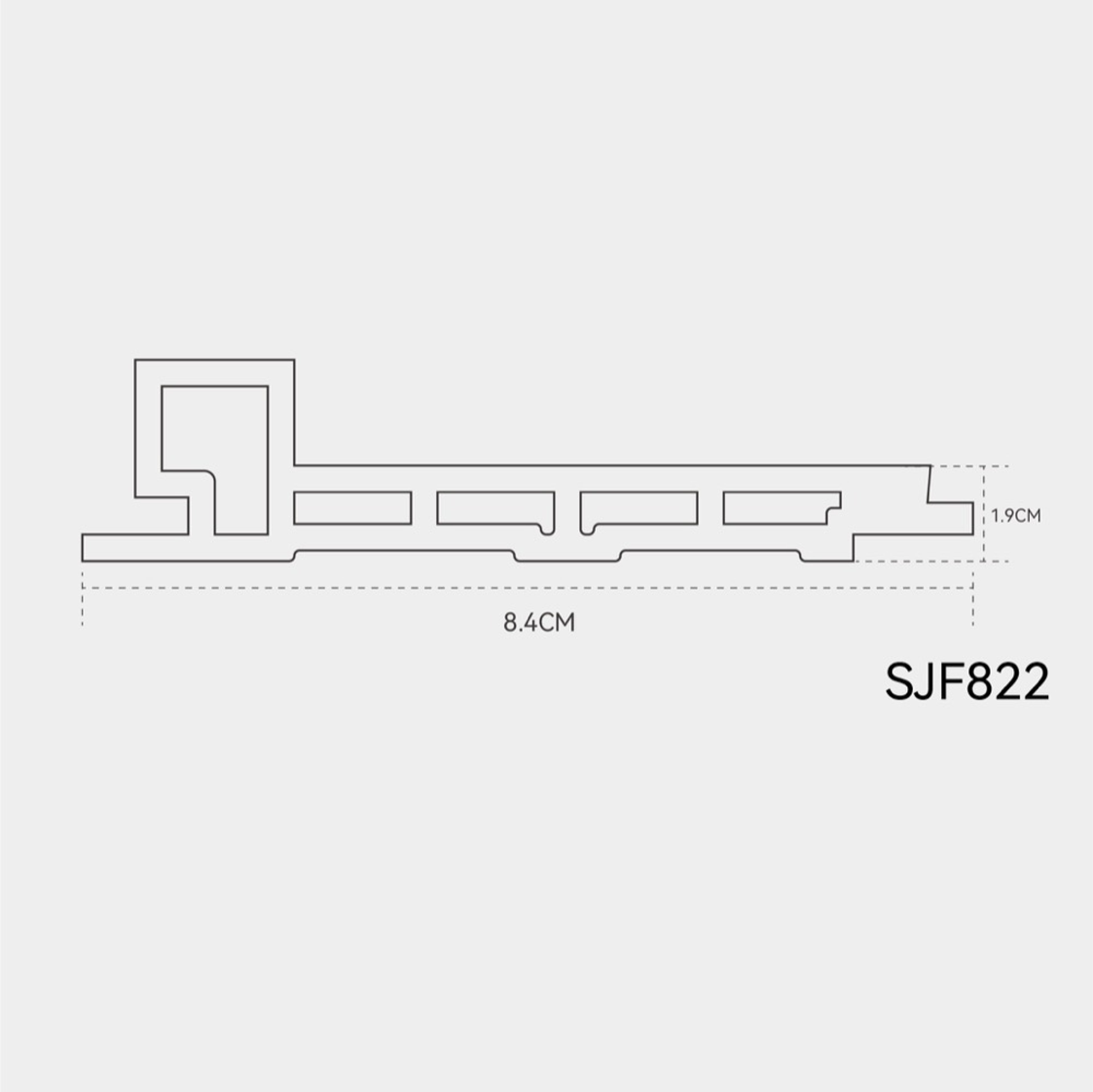 INTCO SJF822 WPC Wall Panel, WPC, 2900X84X19mm (view 4)