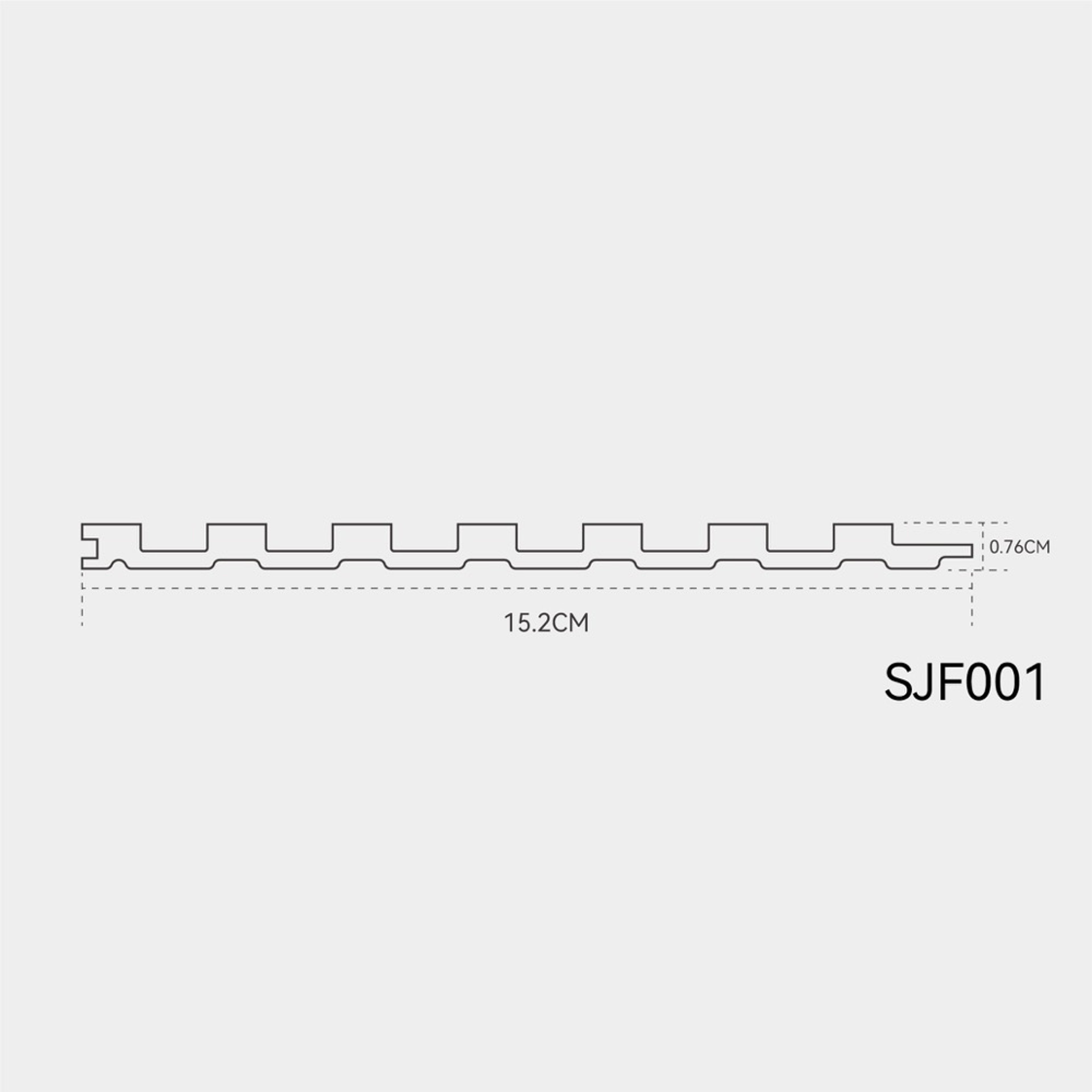 INTCO SJF001 WPC Wall Panel, WPC, 2900X152X7.6mm (view 4)