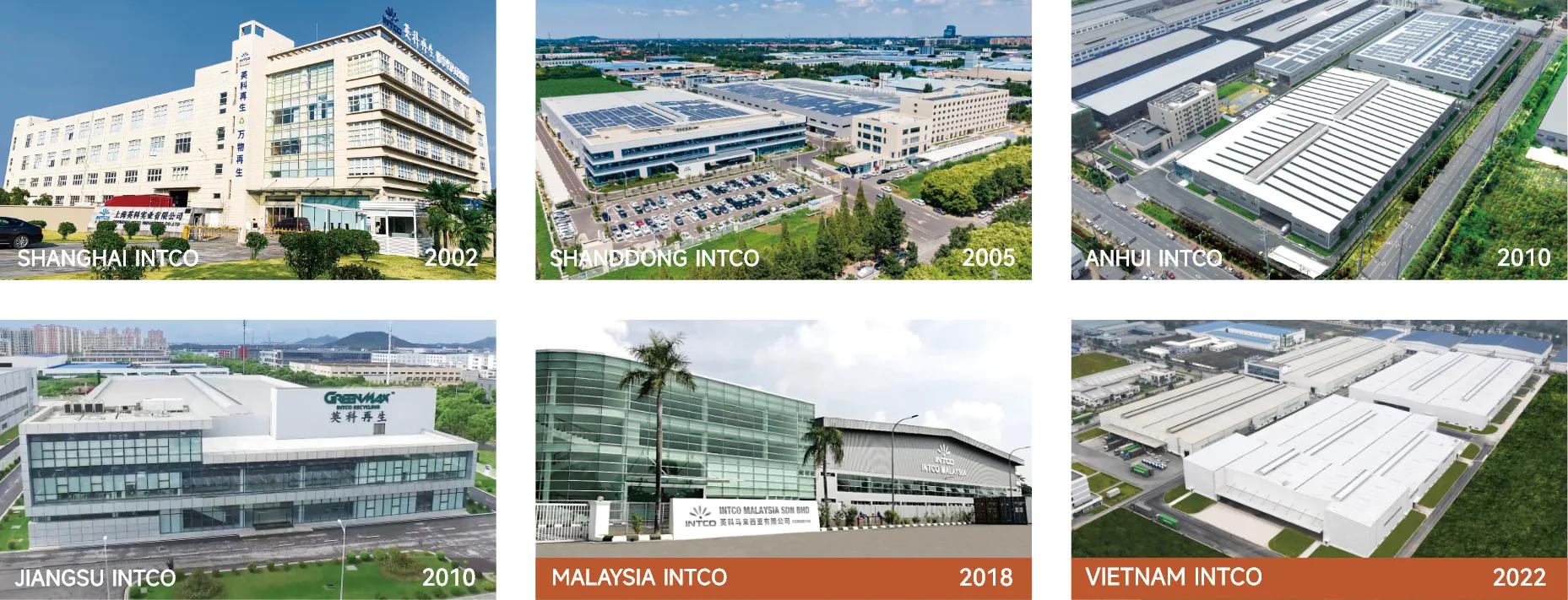 INTCO manufacturing sites in Shanghai, Shandong, Anhui, Jiangsu, Malaysia and Vietnam