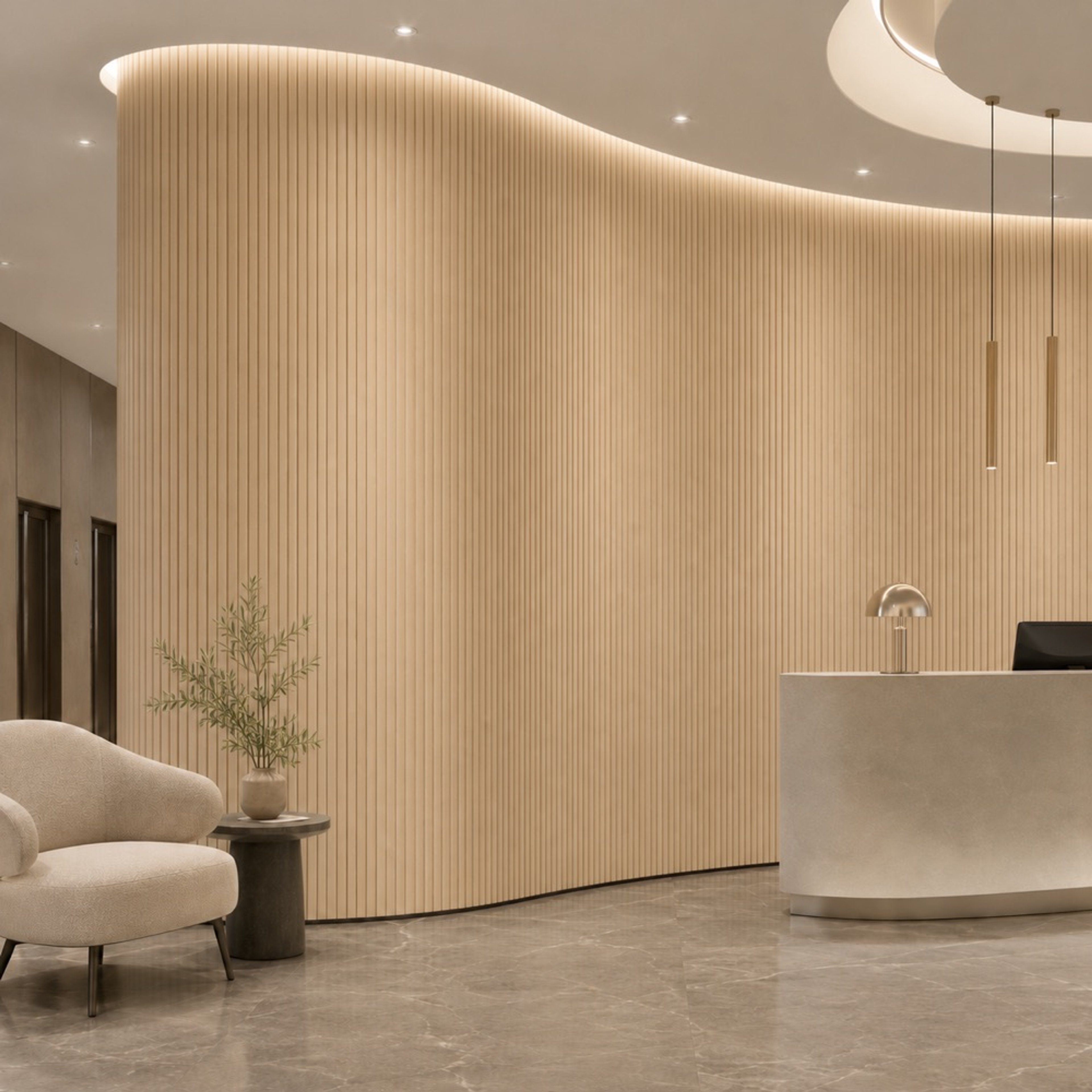 INTCO JM1805 MDF Flexible Panel, MDF&PET, 2400X300X9mm (view 3)