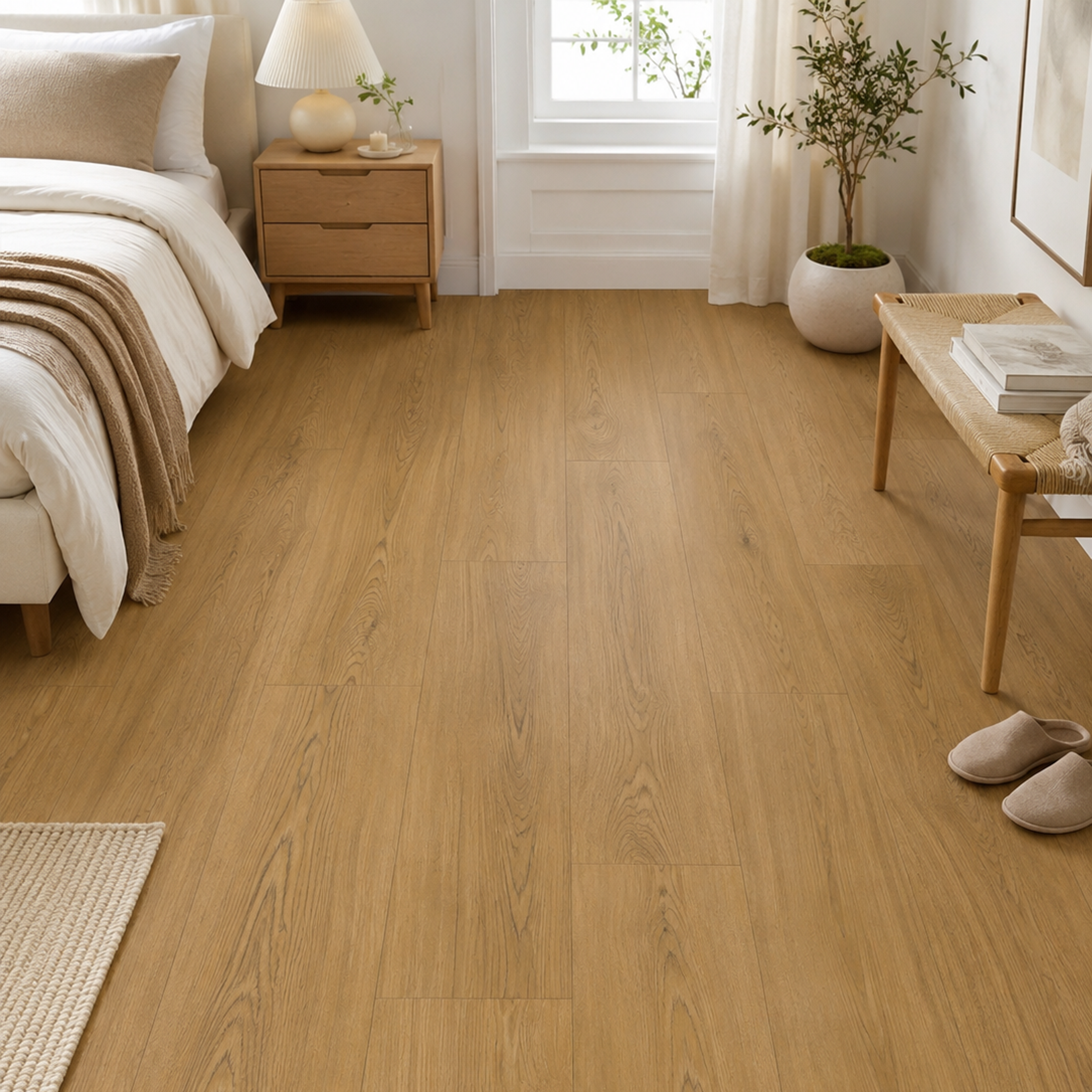 INTCO JSF50-BP004-WY306 Teak Wood-Grain SPC Flooring, SPC, 1220x182x5mm (view 3)