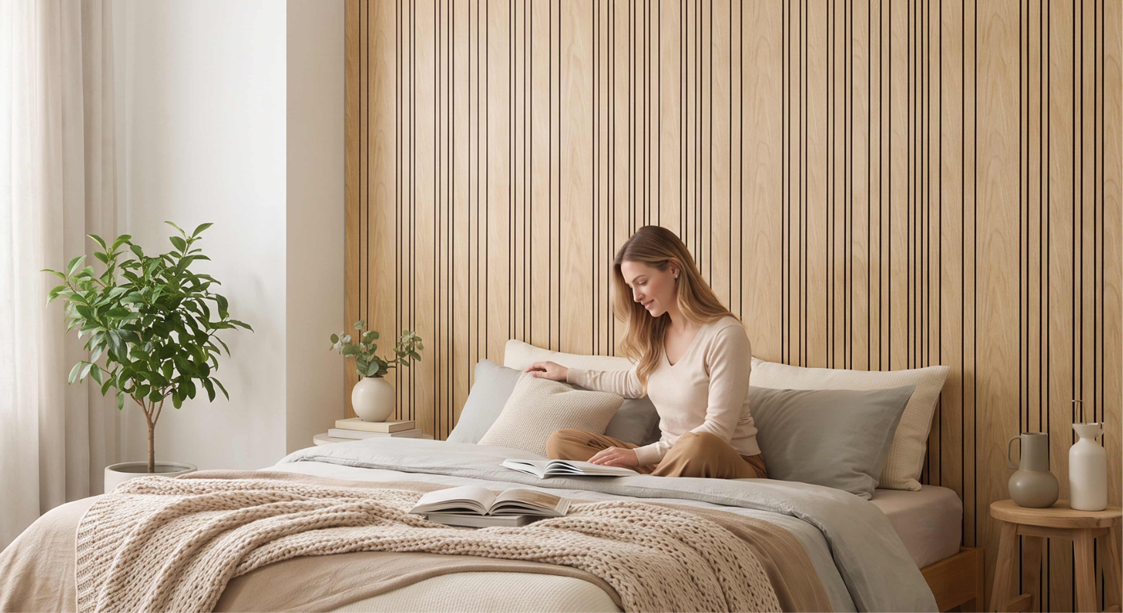 A living room finished in Hot Series PS wall panels